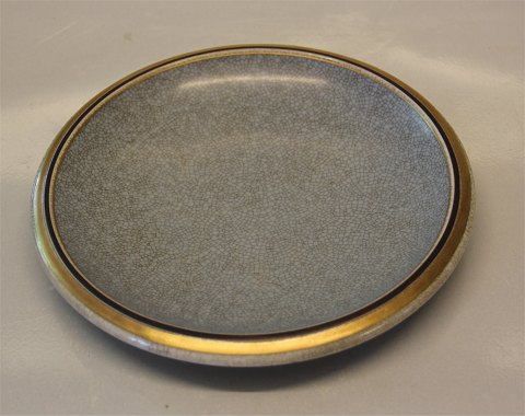 Kongelig Dansk  Craquelé, Craquele 458-4023 RC Skål grå med guldkant  21 cm