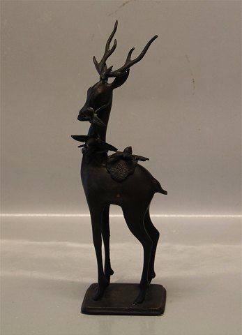 Bronced Deer Art Deco 32 cm