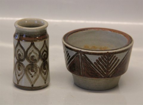 Bornholm Denmark Art Pottery Vase and Bowl