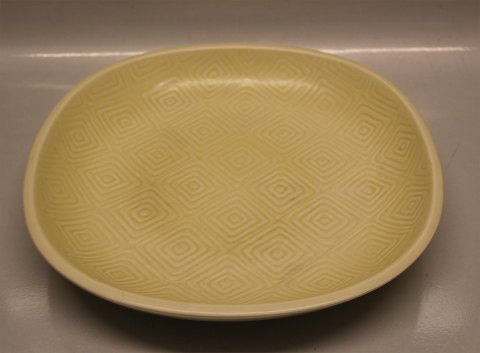 Royal Copenhagen Aluminia Faience 
2675 Marselis yellow  dish 30 x 5 cm with squares in pattern 1955