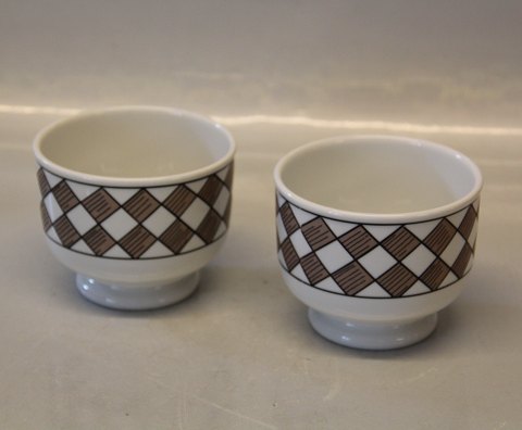 B&G Porcelain B&G 570.2 Pair of Bowls 7.5 x 9.5 cm Brown squares - harlequin

