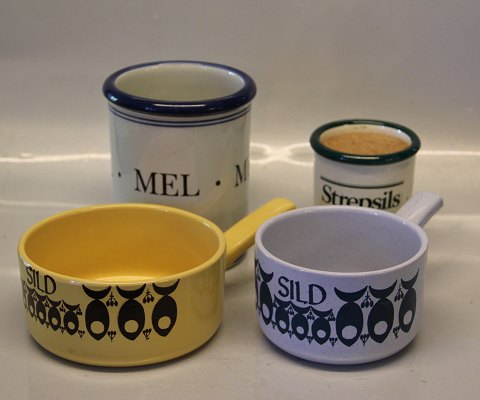 Knabstrup - lertøj - keramik Sildeskål og køkkenbeholdere