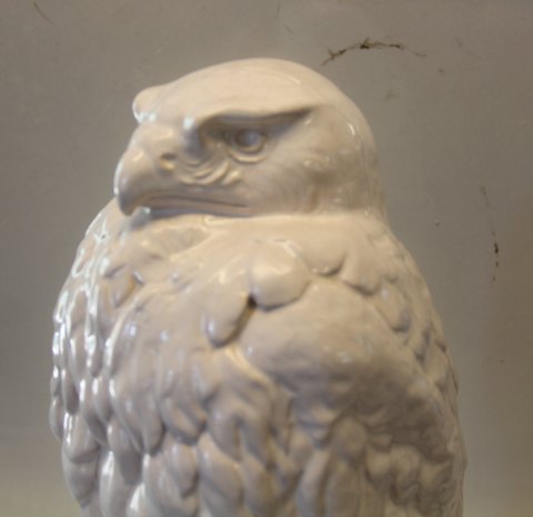 L. Hjorth Bornholm Pottery L. Hjorth Large Eagle 38 cm White Crackle glaze