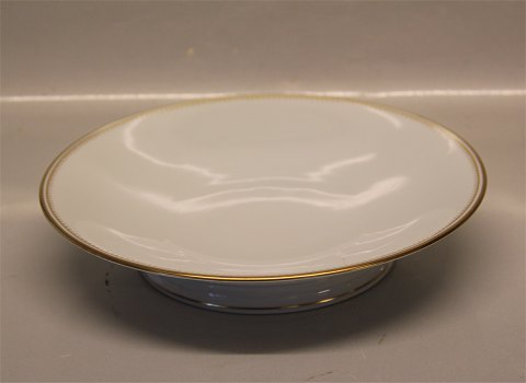 206 Skål på fod 5 x 24 cm B&G Menuet: Hvidt porcelæn, takket guldkant, hvid, 
form 601 Bing & Grøndahl 
