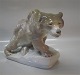 Stor bjørn på klippe 23 x 30 cm fajance Signeret Jarl Slovakia