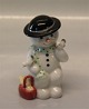 Royal Copenhagen figurine 0528 RC Winther series; Snowman, Father Max with birds 
(1249528) Henny Iversen 8.5 cm 2008
