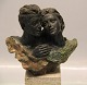 L. M. Lafuente Bronze statuette på marmorfod "To elskende" 24 cm