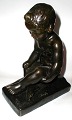 Large Just Andersen bronzed figurine of a boy