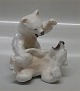 Royal Copenhagen figurine 1107 RC Polar bear Wrestling KK 14 cm (0085)