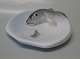 Rare Royal Copenhagen Art Noveau 619 RC Fish on tray Arnold Krogh 1905 15 cm