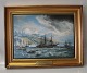 B&G painting Sailship Jutland by C.F. Sørensen Porcelain Painting