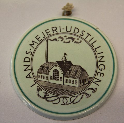 Aluminia kunstfajance Lands Mejeri Udstillingen 8,5 cm miniplatte