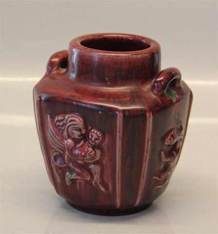 Royal Copenhagen Art Pottery 20121 RC Jar with relief decoration, Bode 
Willumsen, April 1927 Ox Blood 13 cm