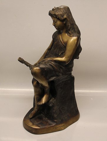 Pige Skulptur: Rudolf Tegner Bronze 48 cm