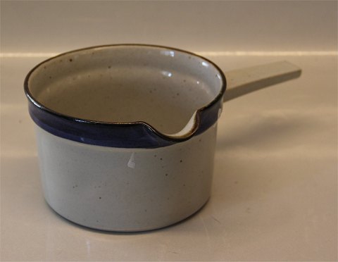 Christine Blue and Grey  Stoneware Danish Art Pottery Knabstrup Gravy boat with 
handle 8.5 x 21.5 cm