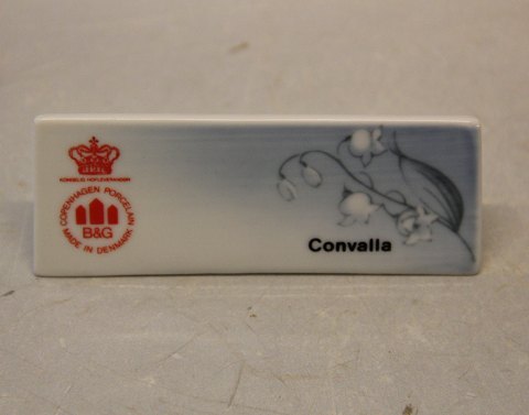 Convalla B&G Porcelain Dealer Sign for Advertising: White/blue base, 
Lily-of-the-valley, form 643
