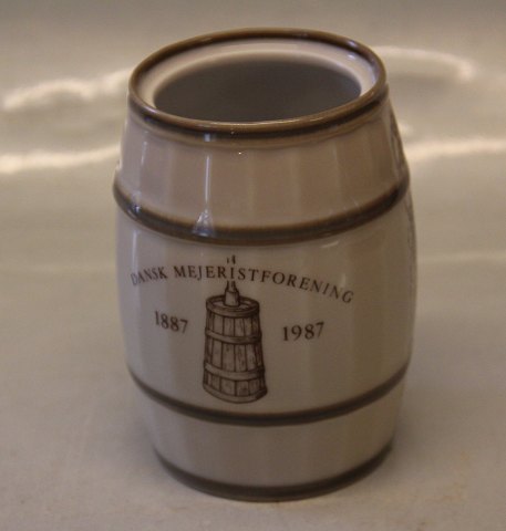 B&G Porcelain B&G 584 Danish Butter Barrel 11 cm Danish Dairy Soiciety 1887-1987
