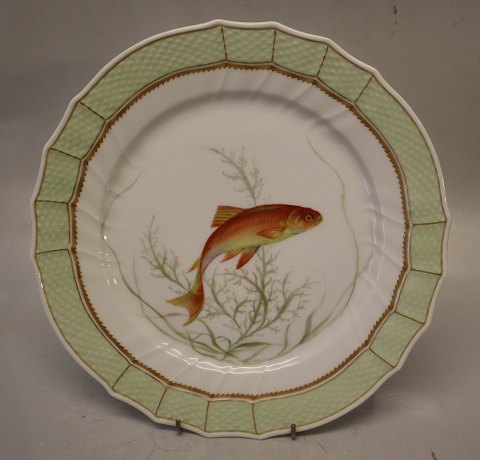 919-1710 Fish: Ide "Leuciscus Idus" 25.5 cm Royal Copenhagen Fish Plate with 
Green Border
