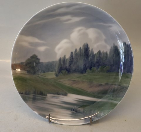 B&G 7182-357-20 Plate: Landscape with old barn 20 cm Signed AN? Firing flaws
 B&G Porcelain
