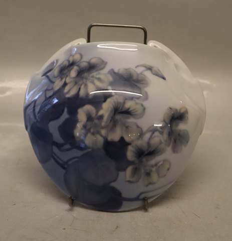 B&G Art Nouveau Blue Flower Wall Pocket Vase ca 16 x 16.5 cm Signed CN Clara 
Nielsen B&G Porcelain
