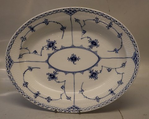 533-1 Oval platter 36 cm Blue Fluted Danish Porcelain half lace
