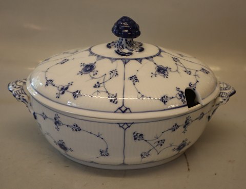214-1 Tureen, oval 12 persons 19 x 20.5 x 32.5 cm Blue Fluted Danish Porcelain
