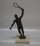 Sterret Kelsey Bronze på marmorfod "Tennisspiller"