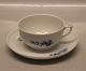 Blue Flower Juliane Marie Tableware 10-12060 Tea cup 5 x 10.2 cm and saucer 
(12060-12490) 16 cm

