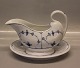 Blue Fluted Danish Porcelain 201-1 Gravy boat on fixed stand 16 x 22 cm