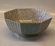 Royal Copenhagen 457-3419 RC Green and grey octagonal bowl 7.5 x 17 cm Craquelé, 
(Crackelure)
