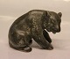 Green glazed 023 bear cub sitting 10 x 8 cm Johgus Bornholm Ceramic