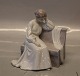 B&G Art Nouveau Porcelain B&G 1580 Woman sitting on bench 14.5 x 15 cm