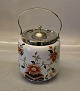 Bisquit bucket with silverplated lid  Japan England Faience EPNS 17 cm