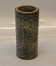 Royal Copenhagen Art Pottery Salto vase cylindric with relief 17 x 8 cm green 
brown glaz
