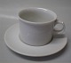 White Domino 14910 White Coffee cup with saucer 13.4 cm Royal Copenhagen 
porcelain