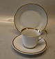 Antique Trio set B&G All white with gold rim on old form B&G Porcelain
