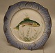 1212-3002 Fish Platter 24 cm Salmo Trutta (Brown trout) #19 Blue Fish Plate 
Royal Copenhagen 
