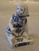 4793-1 RC Small girl with scarf  9.5 x 6 cm Blue fluted Hanne Warming ? Blue 
Fluted Danish Porcelain