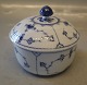 242-1 Lidded sugar box 5.5 x 11 cm Blue Fluted Danish Porcelain
