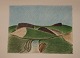 Lithographic print Johannes Hoffmeister Landscabe in green ca. 35.5 x 43.5 cm