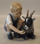 Royal Copenhagen 0434 RC Boy with kid 13.5 x 14 cm Allan Therkelsen Children with farm animals (1249434)