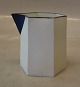 Angular pitcher 8.5 x 8.8 cm  blue decoration Signered Bodil Manz: