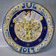 1917 Den kongelige porcelænsfabriks Store Juleplatter af Fajance fra Aluminia 
1125-1003 Large Christmas Plates 1917 Angel with ribbon Rasmus Harboe 30 cm

